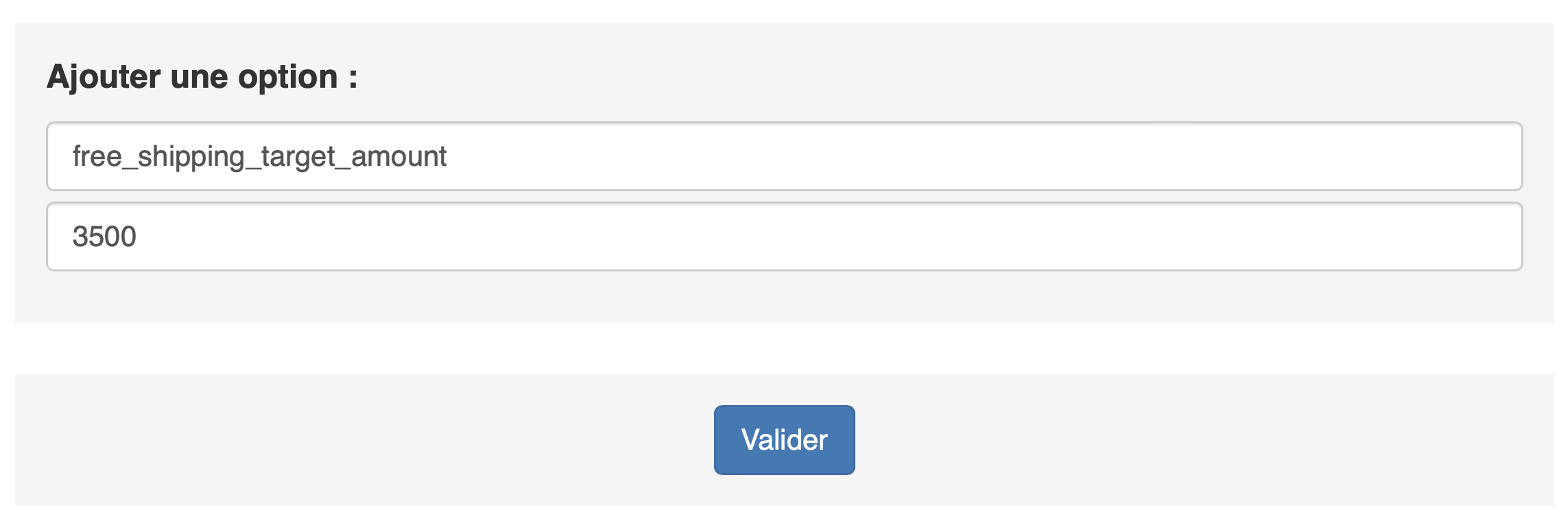 Option de site